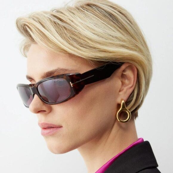 🕶️ New Tom Ford Corey FT1064 52S Sunglasses -Dark Havana Frame, Bordeaux Lenses - Picture 1 of 10